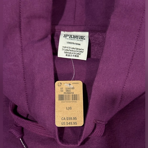 NWT VS PINK Purple & White Floral Cowl Neck Everyday Lounge Pullover Sweatshirt - Picture 5 of 14